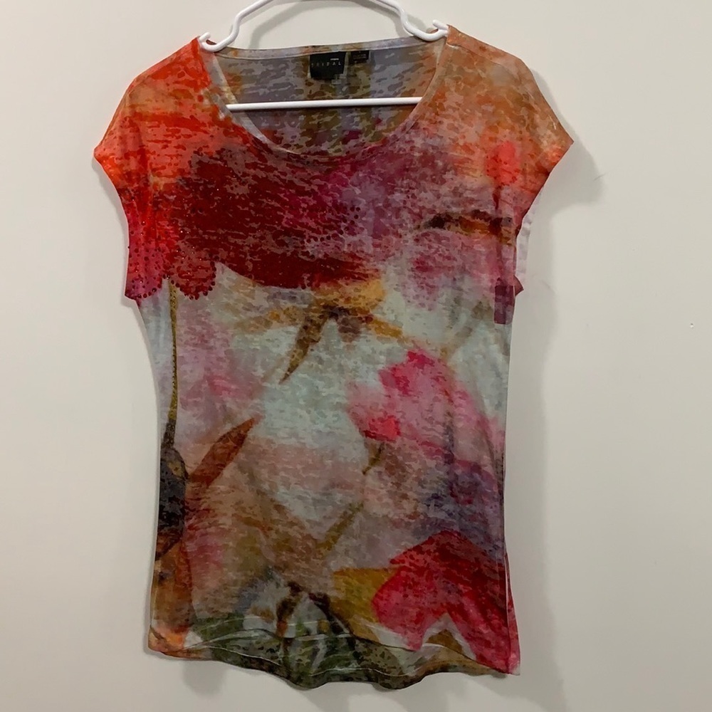 Tribal brand colorful women’s top, Size S, pretty!